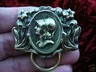 (#E324) Knight man Eyeglass BRASS holder pin pendant ID badge helmet loop war