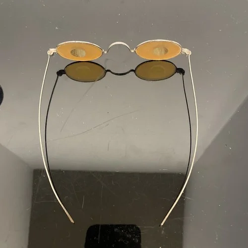 early 19th century amber shooting glasses stainless steel frame 4