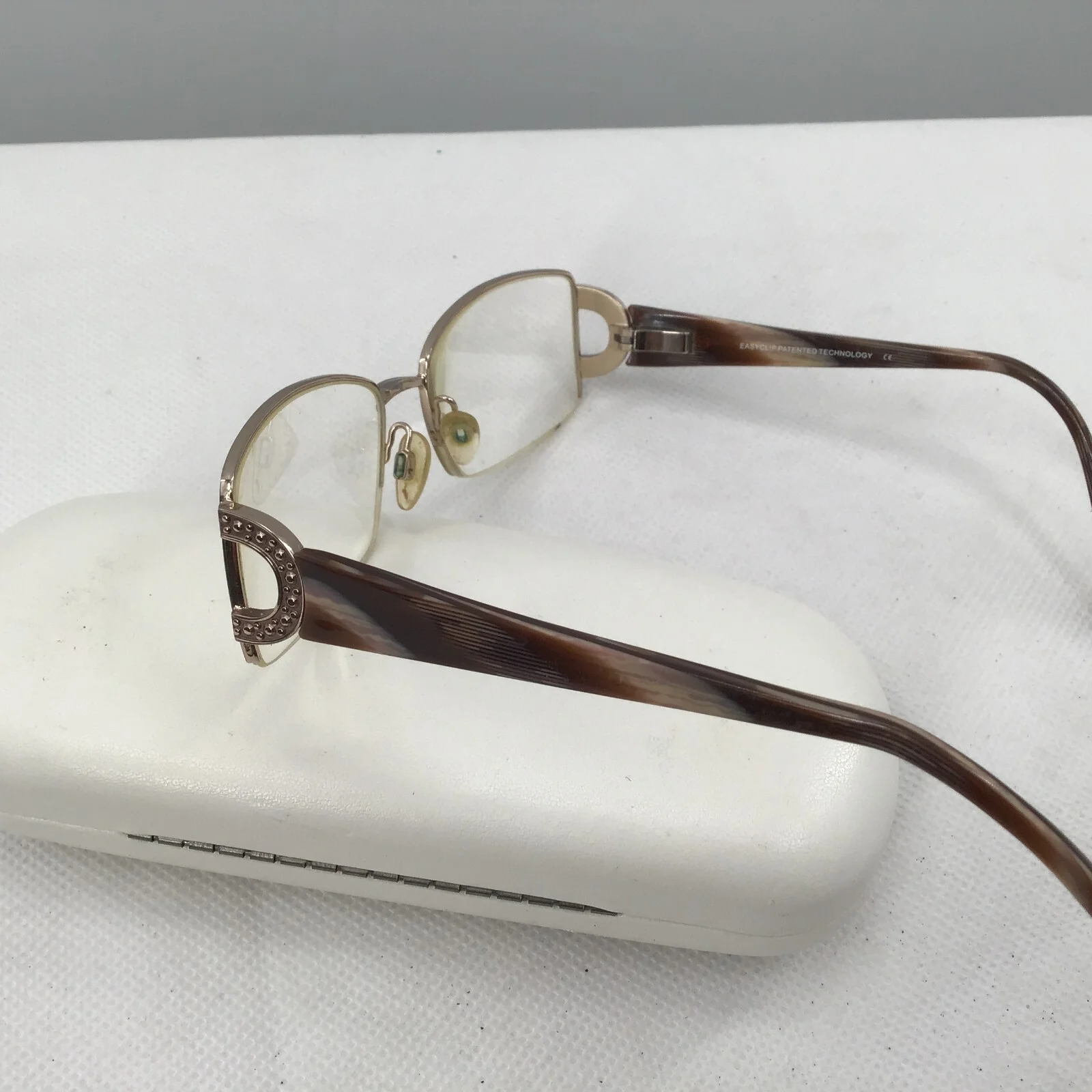 Easy Clip Eyeglasses EC162 Frames Only With Clip-On Sunglasses Lenses 54-17-135 2