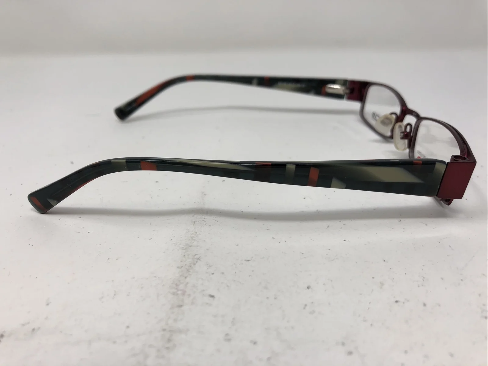 Easy Clip Eyeglasses Frames EC136 Red Multi Color 30 46-17-135 NH43 2