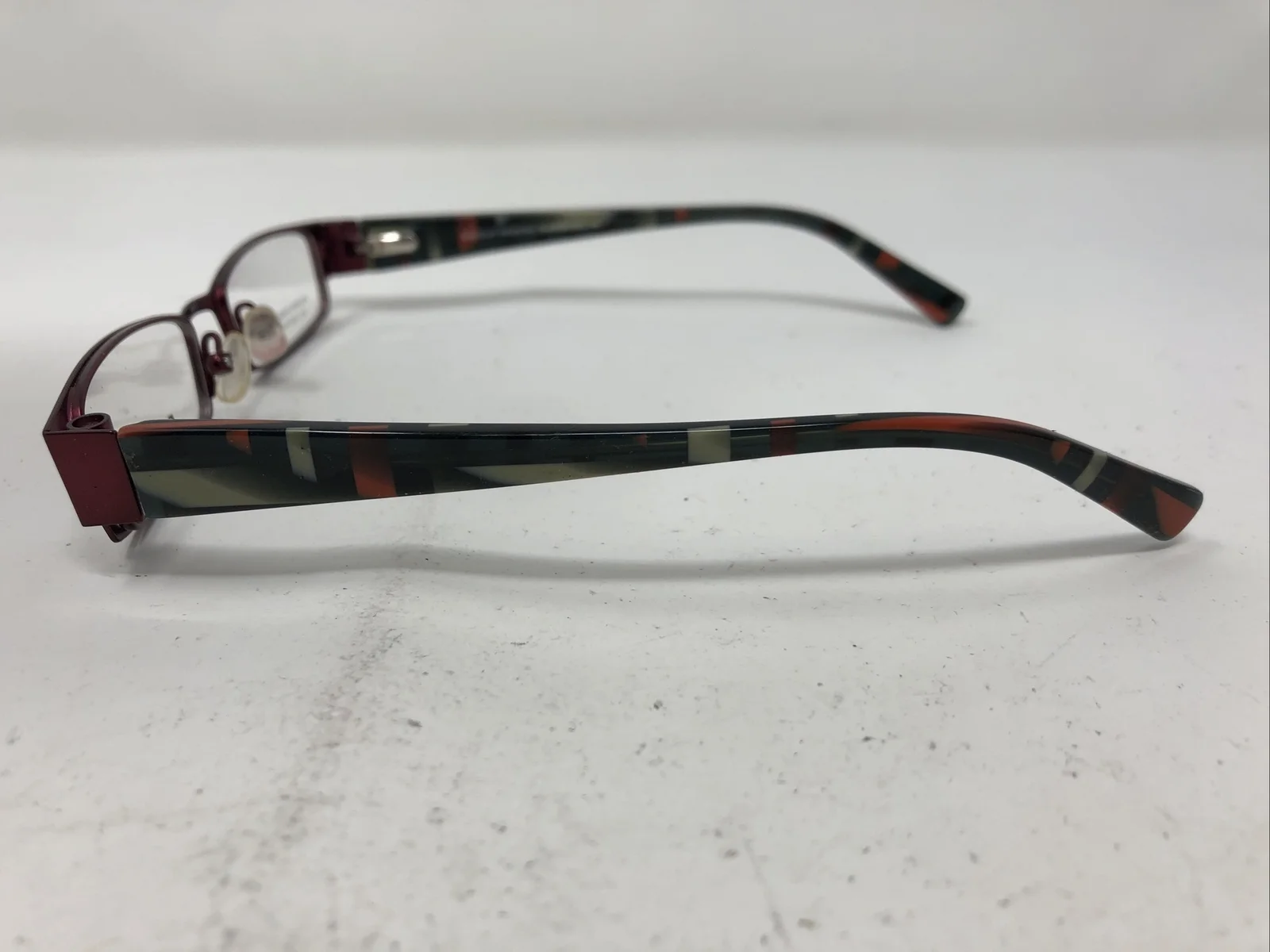 Easy Clip Eyeglasses Frames EC136 Red Multi Color 30 46-17-135 NH43 4