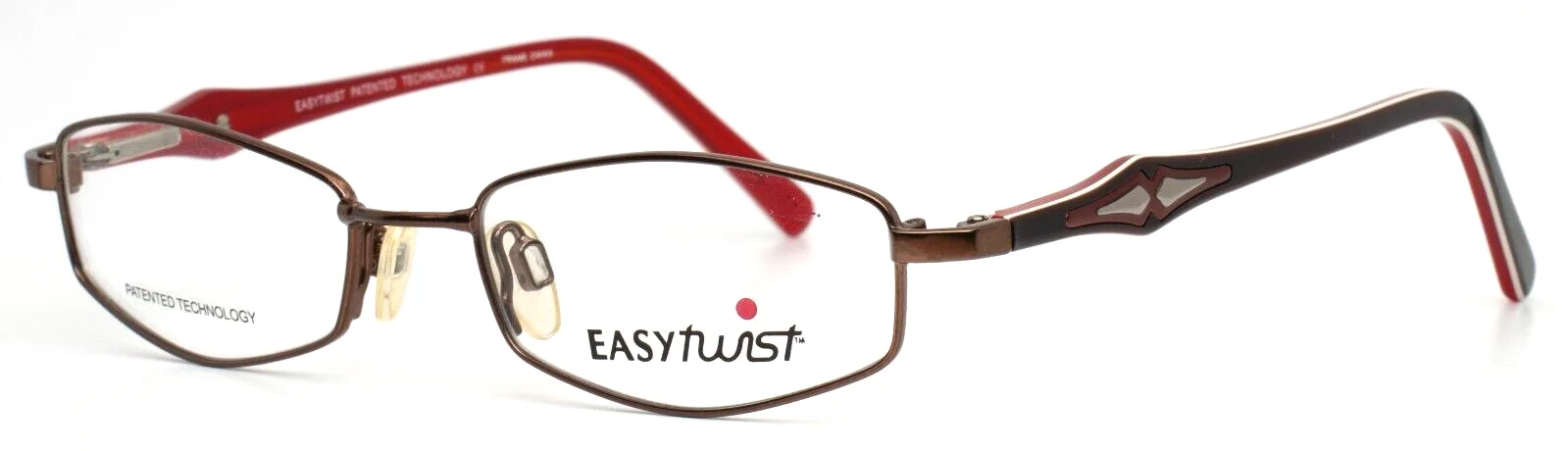 EASY TWIST 844 10 Brown Womens Petite Oval Full Rim Eyeglasses 46-16-130 B:25