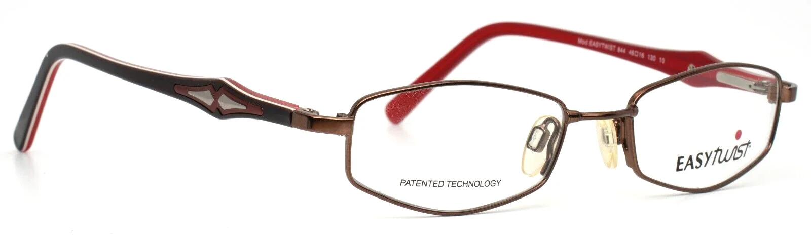 EASY TWIST 844 10 Brown Womens Petite Oval Full Rim Eyeglasses 46-16-130 B:25 3