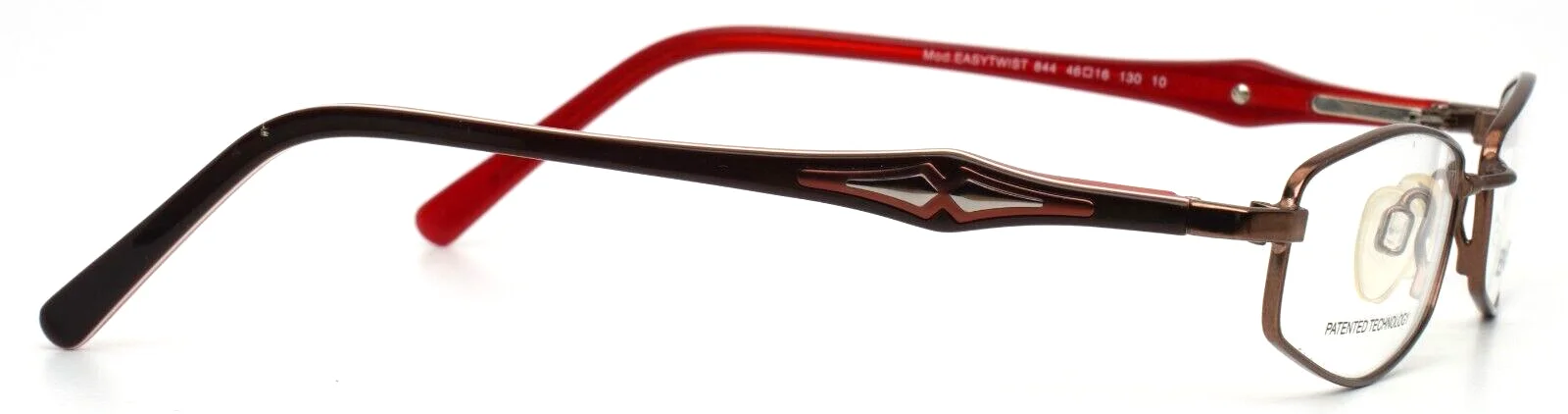 EASY TWIST 844 10 Brown Womens Petite Oval Full Rim Eyeglasses 46-16-130 B:25 4