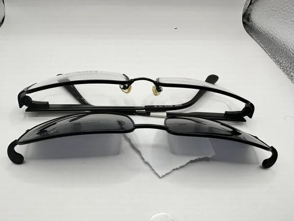 Easy Twist Black Eyeglasses Frame Polarized Magnetic Polarized Clip 56-18-140 3