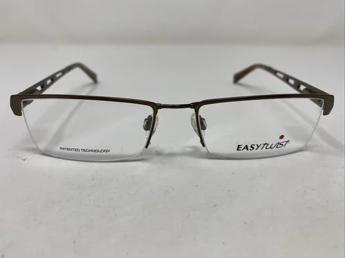 Easy Twist ET865 10 53-17-135 Brown Half Rim Metal Eyeglasses Frame DP79
