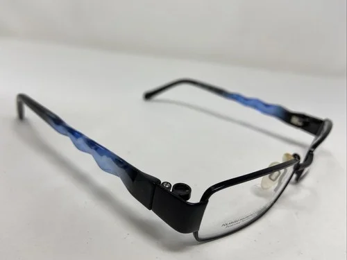 EASYCLIP Eyeglasses Frame S2505 50-17-135 Black/Blue 90 Full Rim Demo Lenses 4