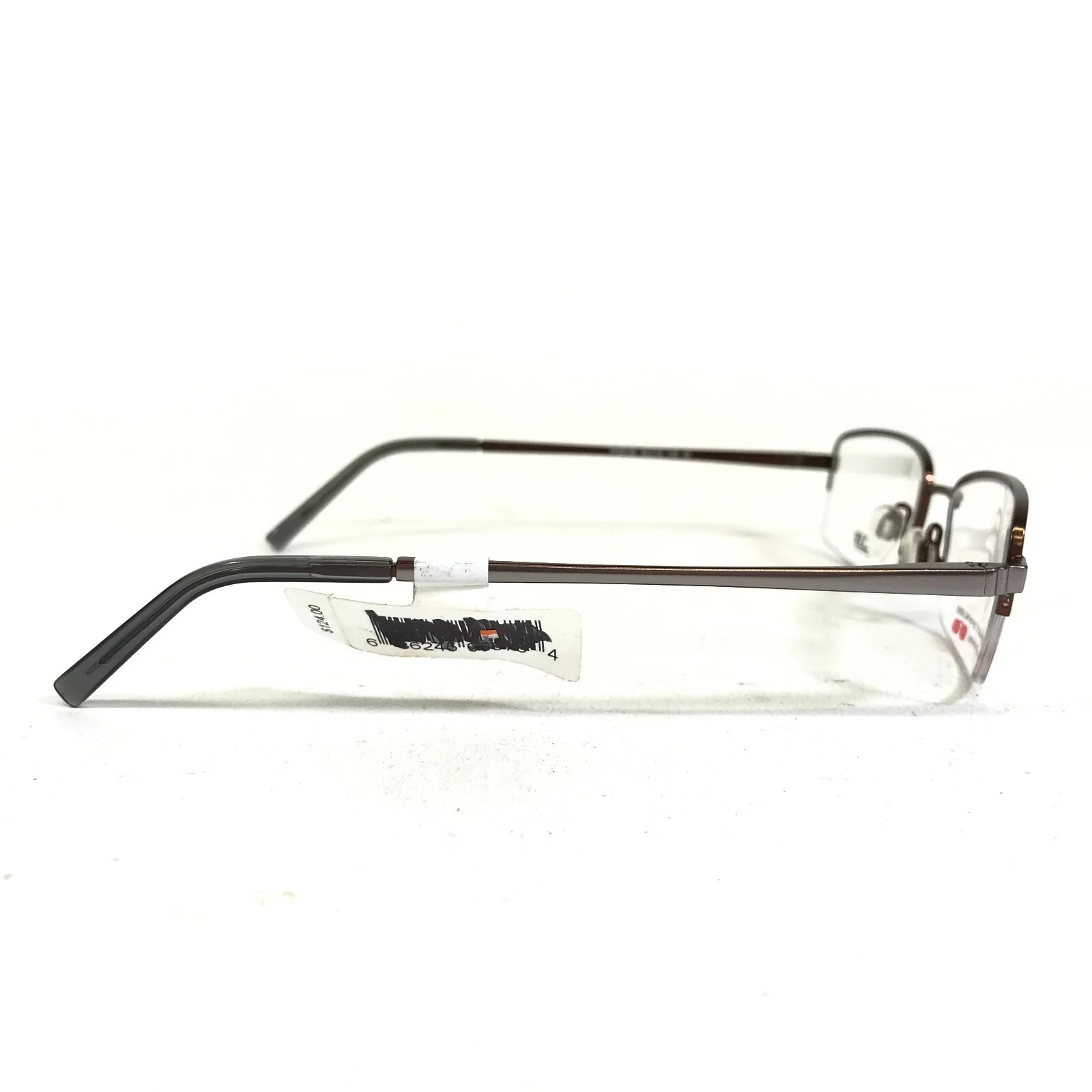 Easyclip Eyeglasses Frames M S3122 20 Brown Grey Rectangular Half Rim 52-19-140 4