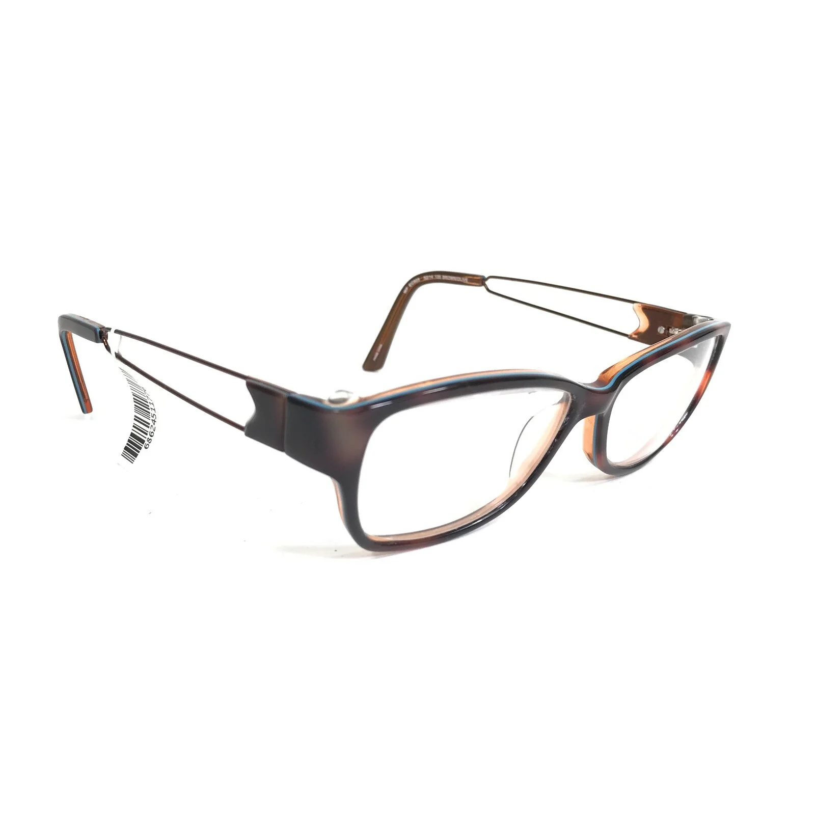 Easyclip Eyeglasses Frames WF EC925 BROWN/OLIVE Blue Frames with Clip On Lenses 4
