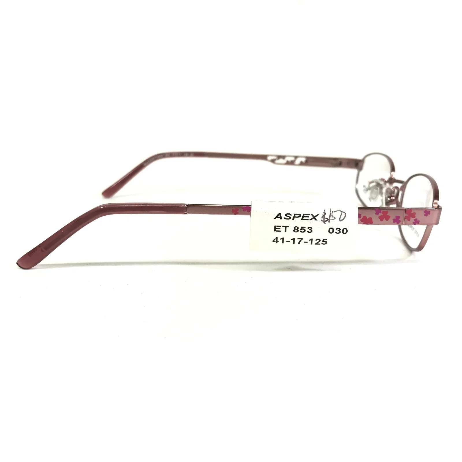 EasyTwist Kids Eyeglasses Frames Mod 853 30 Pink Rectangular Floral 41-17-125 4
