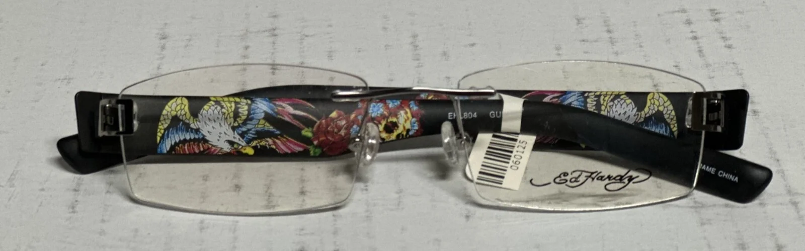 Ed Hardy Drill Mount Eyeglasses New ehl804 51 18 140 Rhinestone