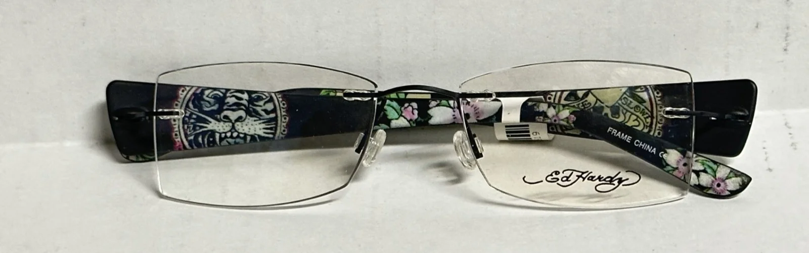 Ed Hardy Drill Mount New Eyeglasses EHL814 50 18 140 Tiger/Skull