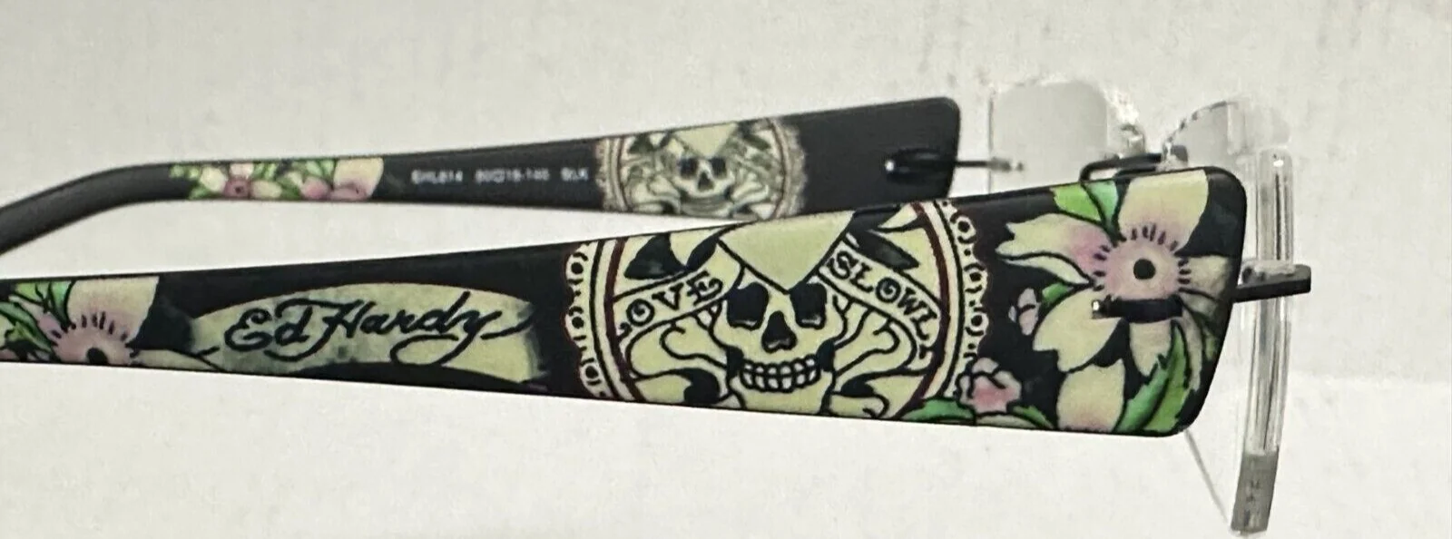 Ed Hardy Drill Mount New Eyeglasses EHL814 50 18 140 Tiger/Skull 2