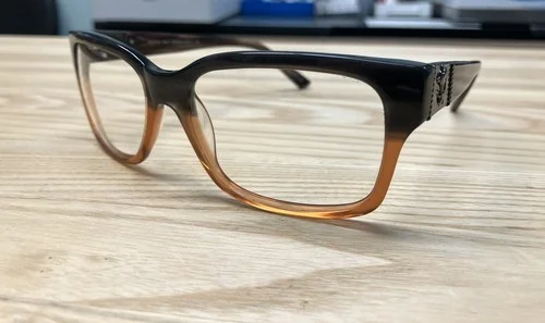 Ed Hardy EHO754 Grey Brown/Honey Gradient Large Square Plastic Chunky Frame 1