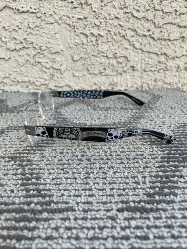Ed Hardy Eyeglasses Eye Glasses Frames EHL823 Gun 53-17-140 Display Model 4