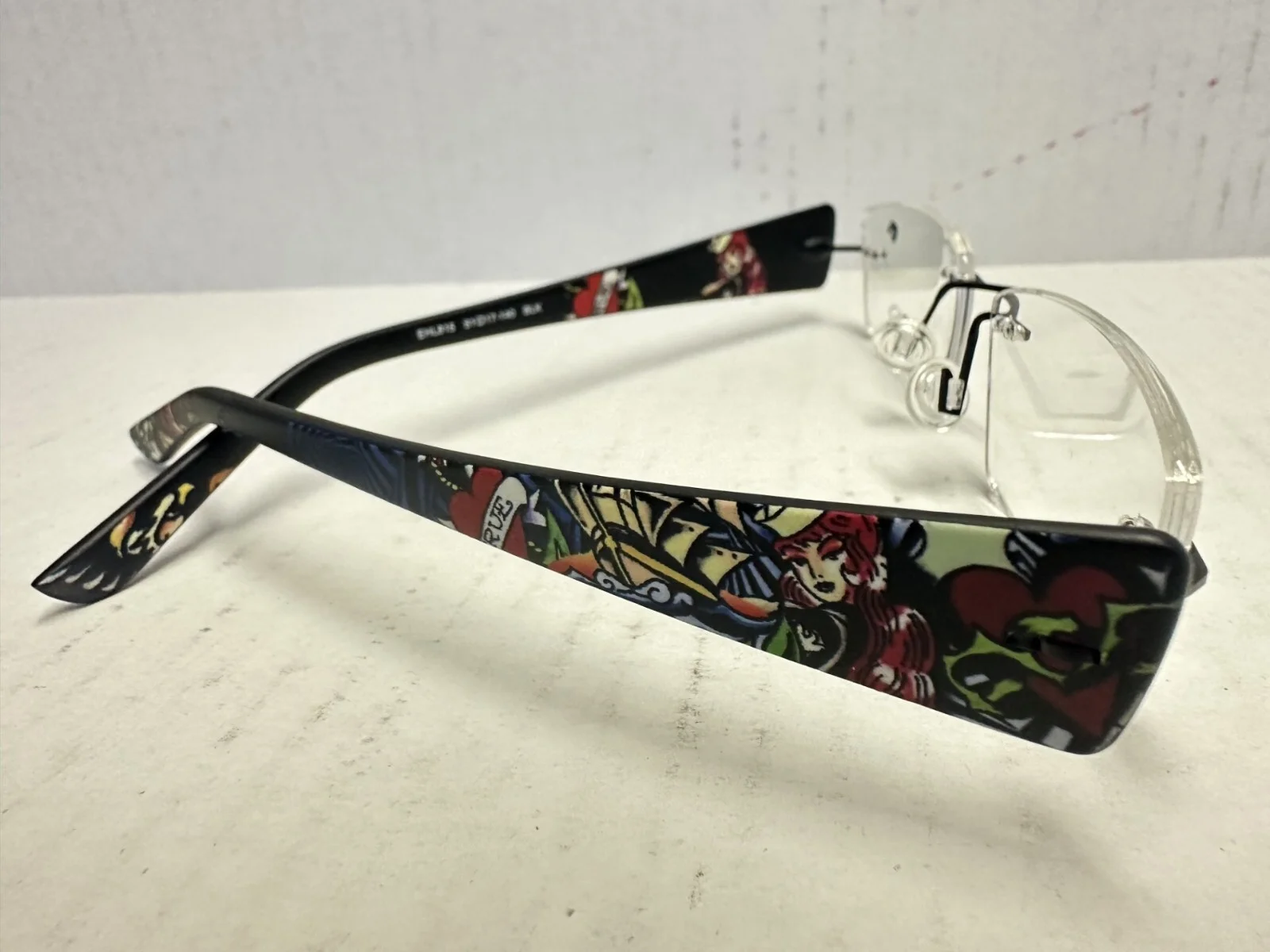 Ed Hardy Eyeglasses New EHL815 51 17 140 Eagle, Sailor,Peace, 8 Ball, Drillmount 2
