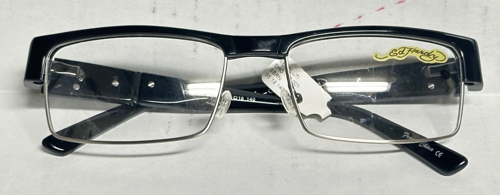 Ed Hardy Eyeglasses New Shark 55 18 140 Black 1