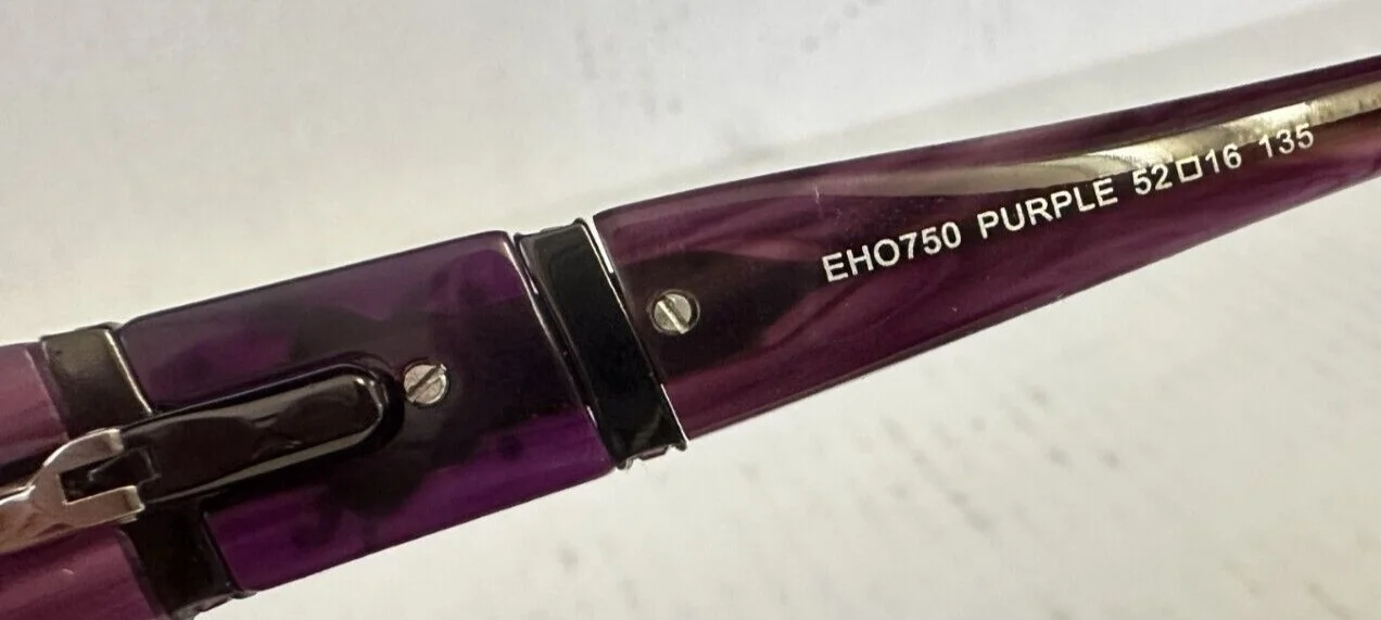 Ed Hardy Rhinestone Eyeglasses New Purple EHO750 52 16 135 RoseTemples 3