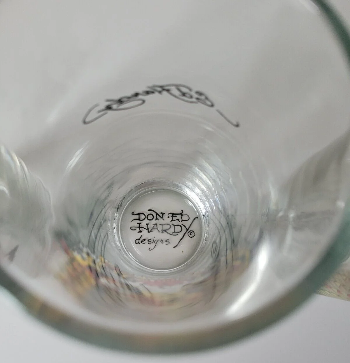 Ed Hardy Unique Tall Set of Four Drinking Glasses 4
