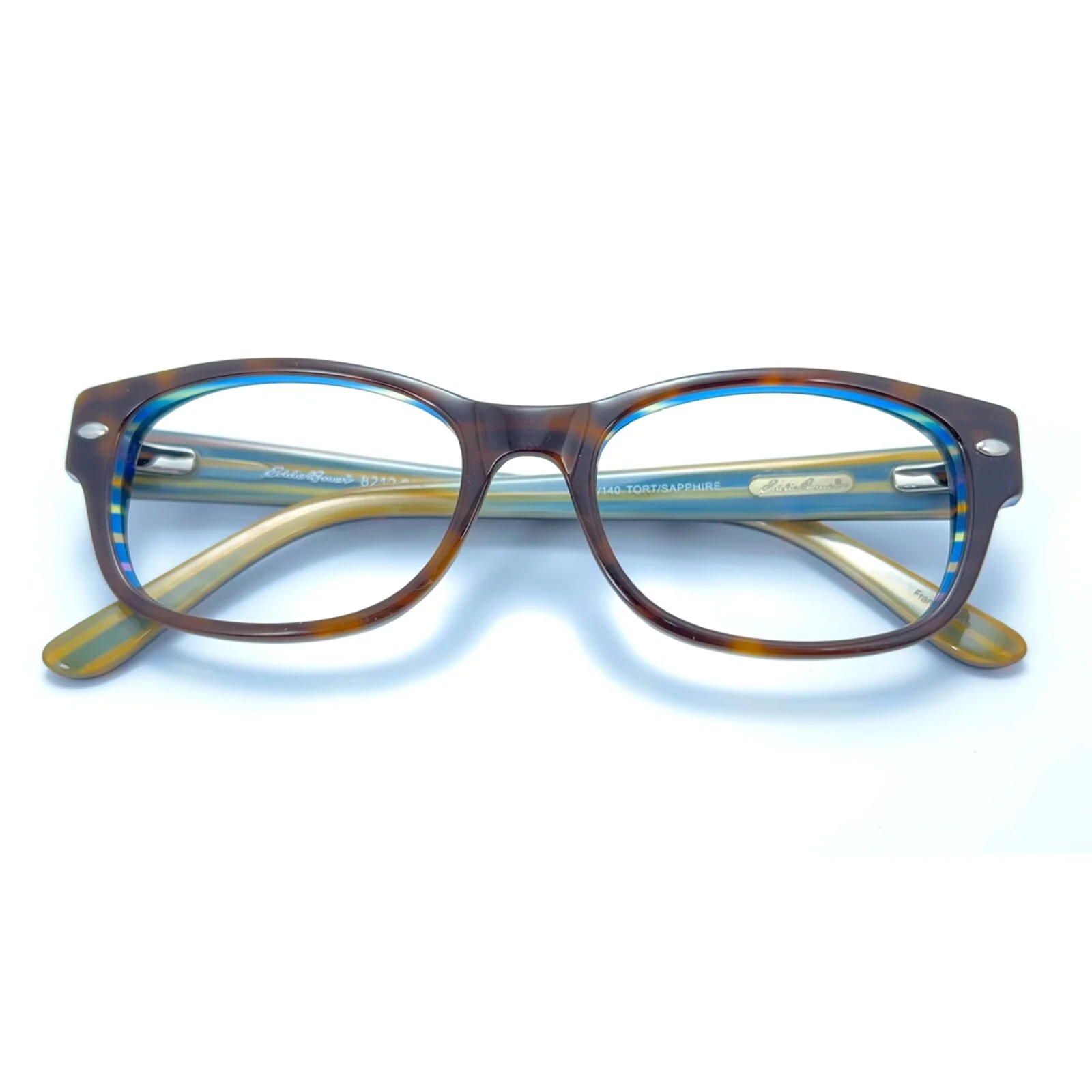 Eddie Bauer 8212 Brown Tortoise Sapphire Eyeglasses Frame 51-17-140 Eyewear