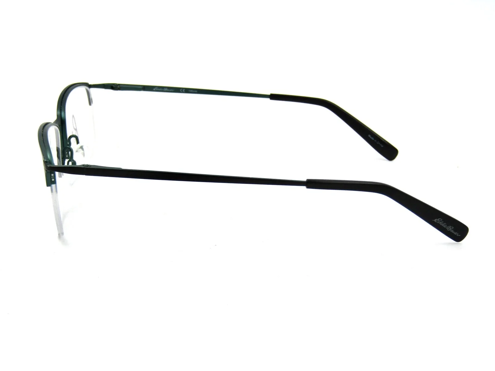 Eddie Bauer EB32050 Titanium Eyeglasses Frame Black 54-20-145 Semi Rimless #245 3