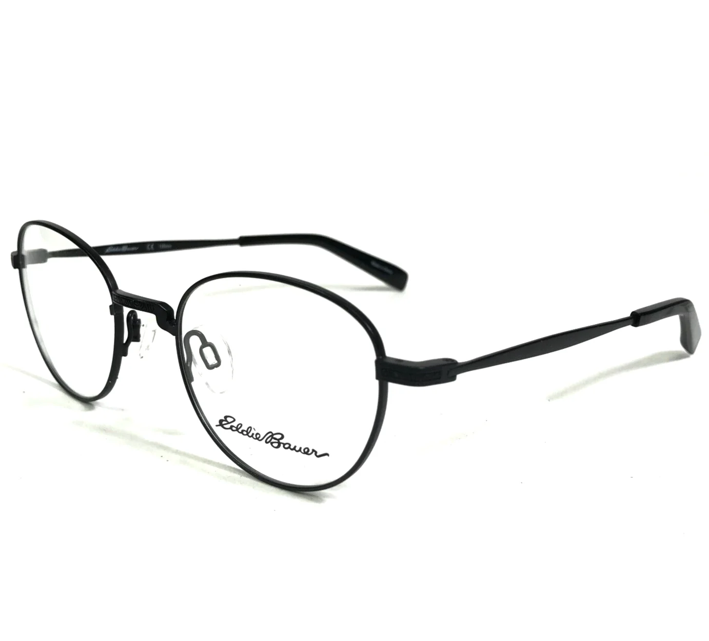 Eddie Bauer Eyeglasses Frames EB32213 BK Black Round Full Wire Rim 49-20-135 1