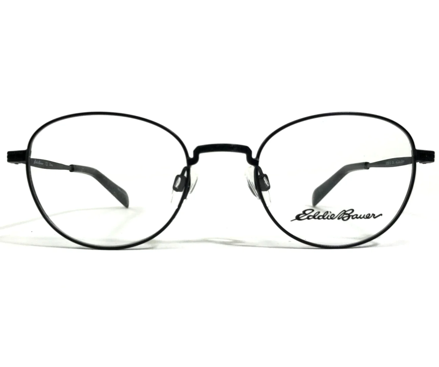 Eddie Bauer Eyeglasses Frames EB32213 BK Black Round Full Wire Rim 49-20-135 2