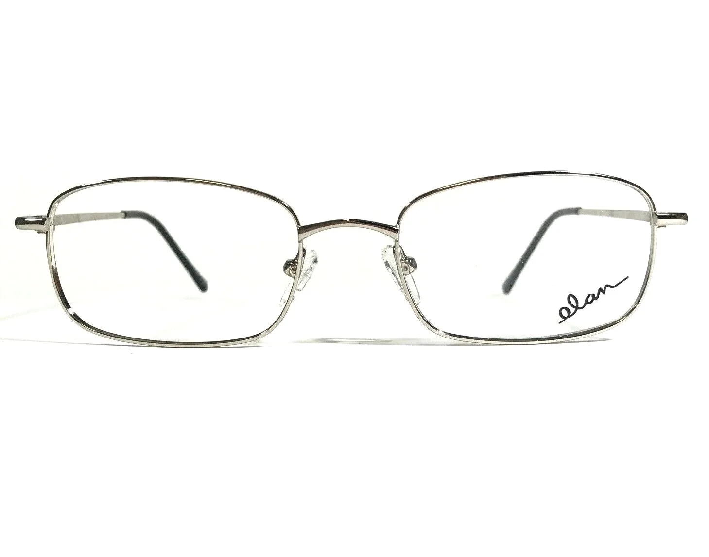 Elan 9268 Silver Eyeglasses Frames Polished Rectangular Full Wire Rim 53-19-145