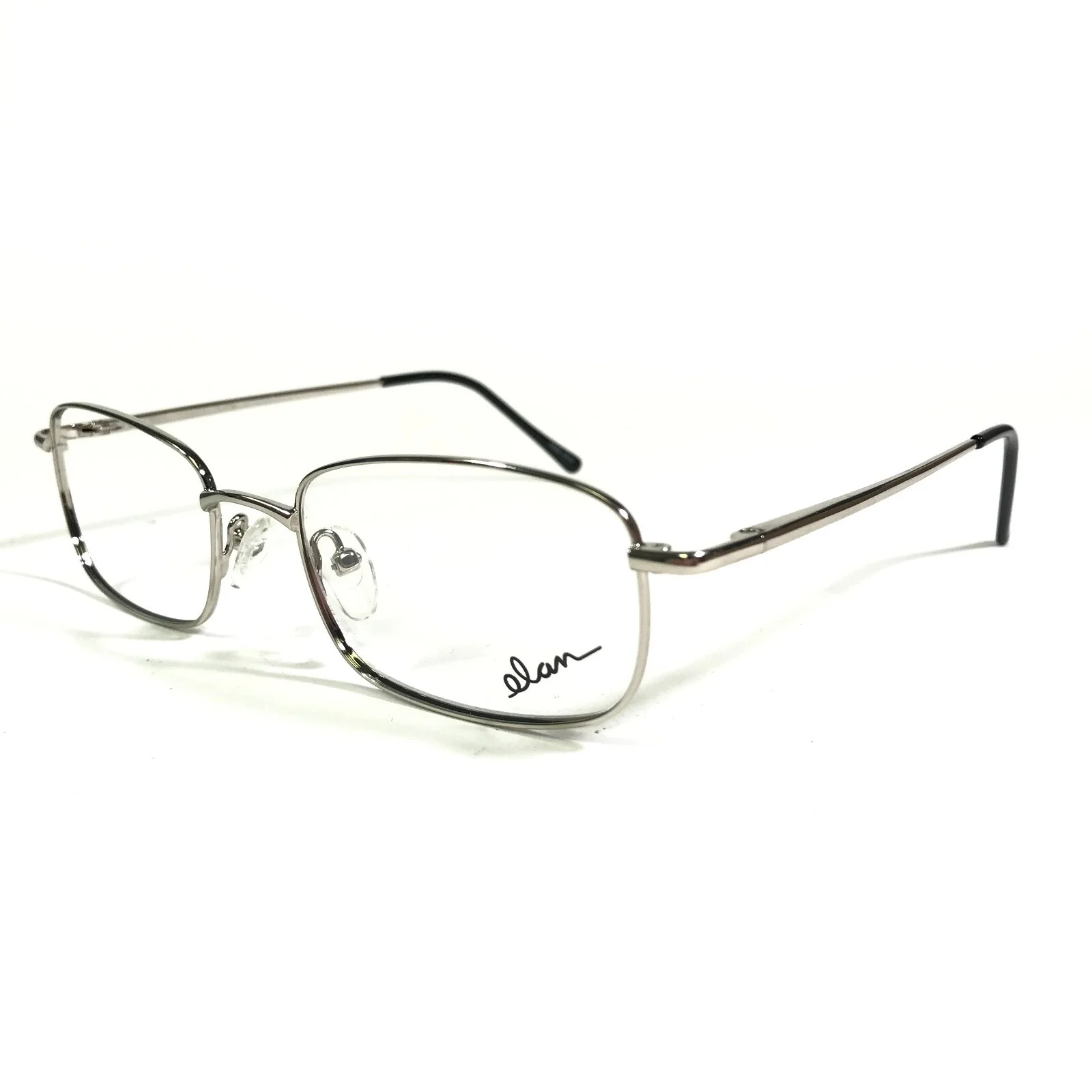 Elan 9268 Silver Eyeglasses Frames Polished Rectangular Full Wire Rim 53-19-145 4
