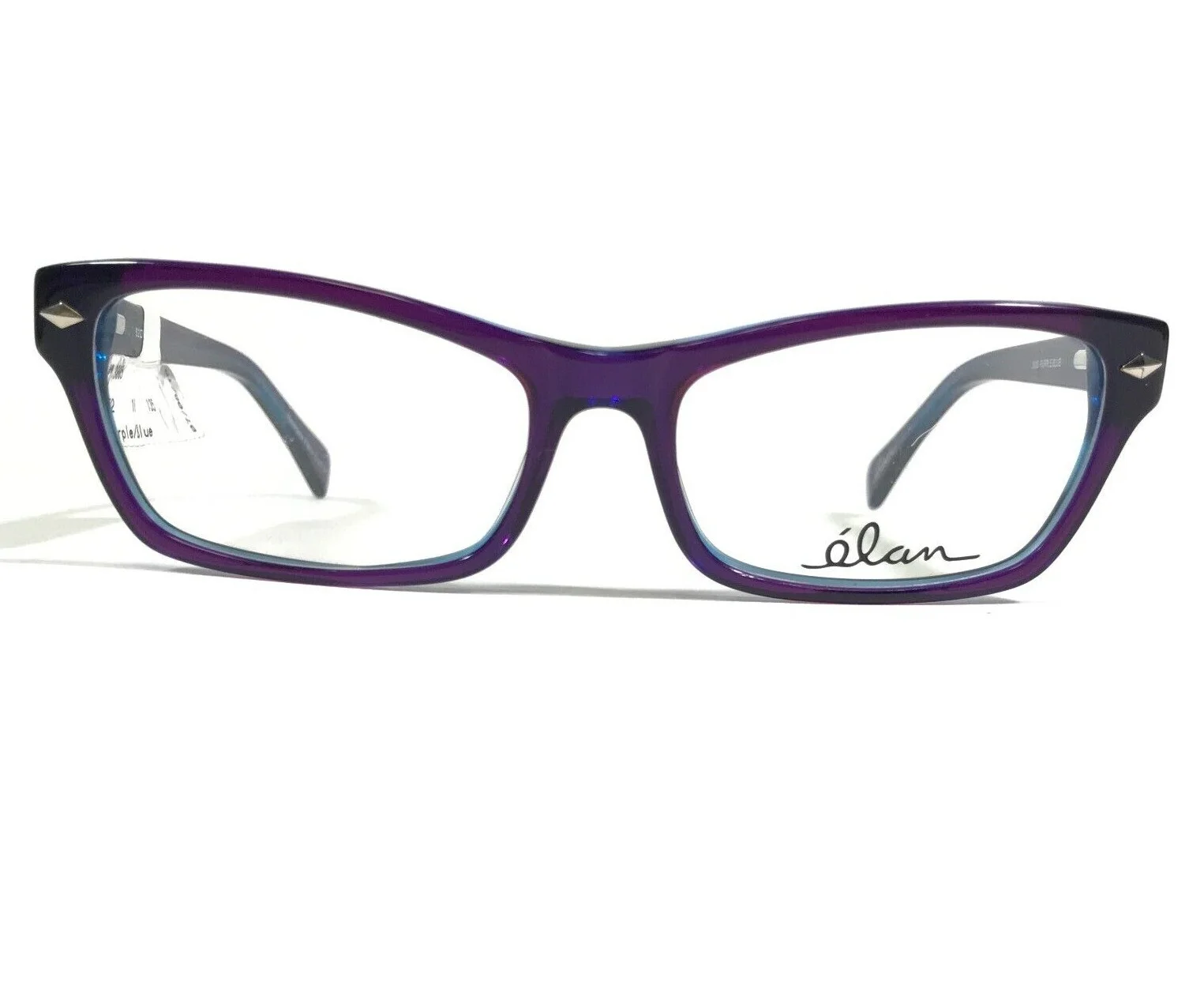 Elan Eyeglasses Frames 3005 PURPLE BLUE Cat Eye Full Rim Shiny 52-16-135 2
