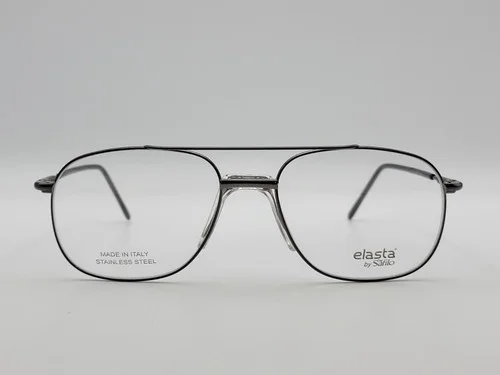 Elasta 7045 W2D Mens Metal Rectangle Eyeglass Frames 56-17-140 2