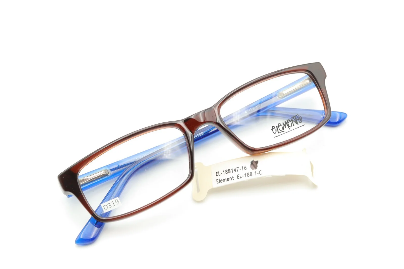ELEMENTS EUROPA EL-188 C1 Brown/Blue 47-16-130 Eyeglass Frames Flex Hinges D319 1