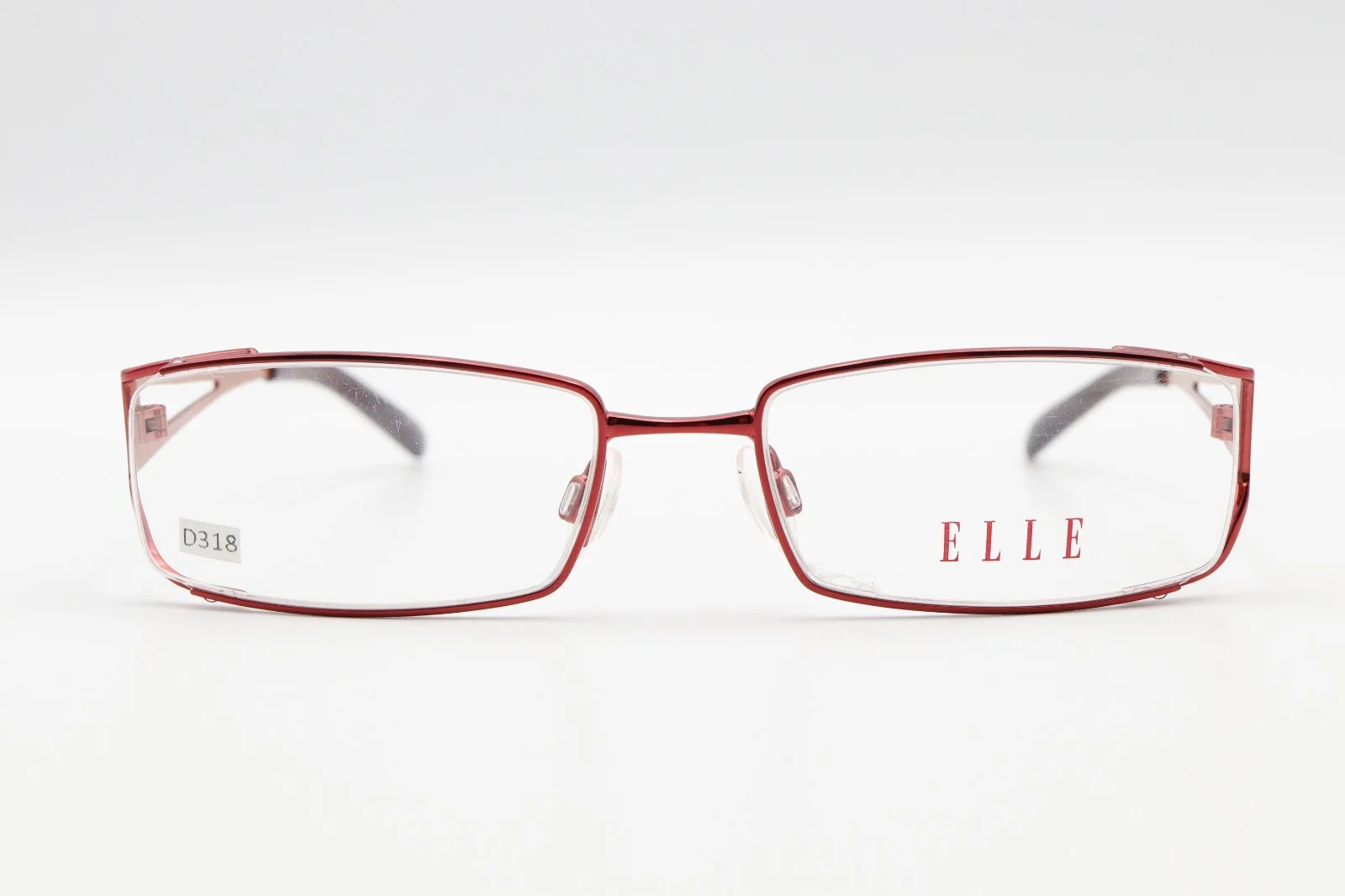 ELLE EL18741 Shiny Red 51-17-135 Side Half Rim Rectangular Eyeglass Frames D318 2