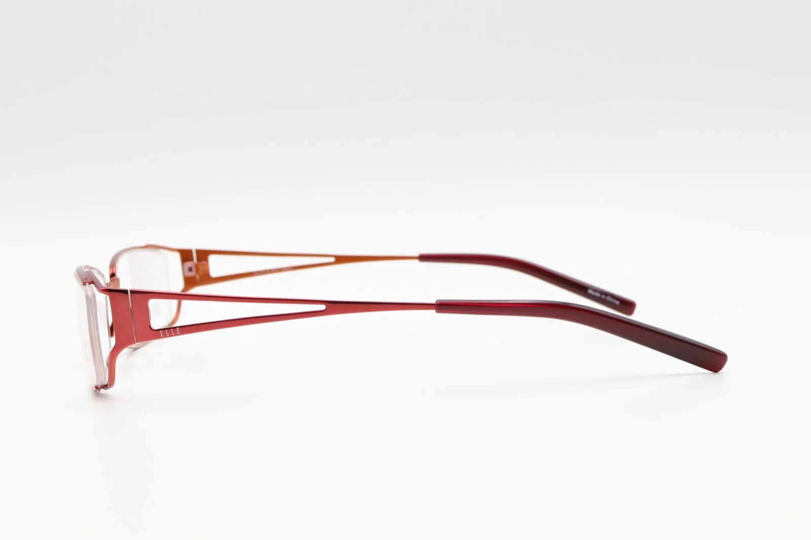 ELLE EL18741 Shiny Red 51-17-135 Side Half Rim Rectangular Eyeglass Frames D318 4