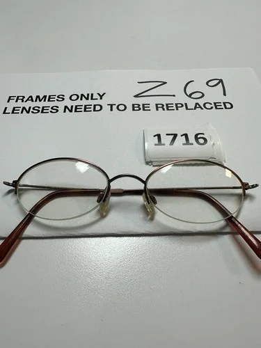 Elle Eyeglass Frames EL2529 49 19 145 Brown Round Half Rim 2