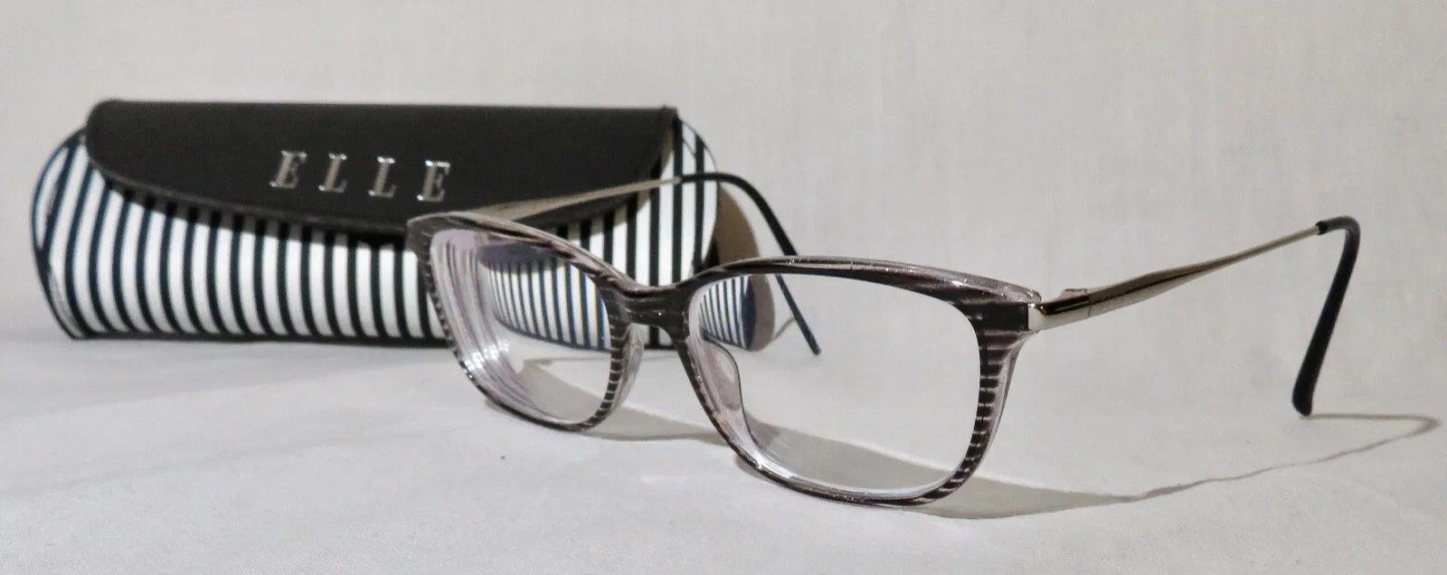 Elle Mod 13455 Eyeglasses, eyewear frames 51-16-135, Black striped/silver
