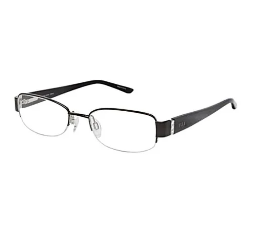 ELLE Women’s Black Eyeglass Frames Semi Rimless W/ Rhinestones