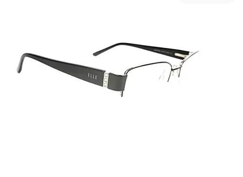 ELLE Women’s Black Eyeglass Frames Semi Rimless W/ Rhinestones 2