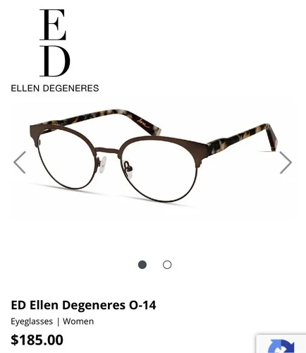 Ellen Degeneres Eyeglasses Frames ED 503 O-14 Black/Brown/ Maroon 50-19-143 2