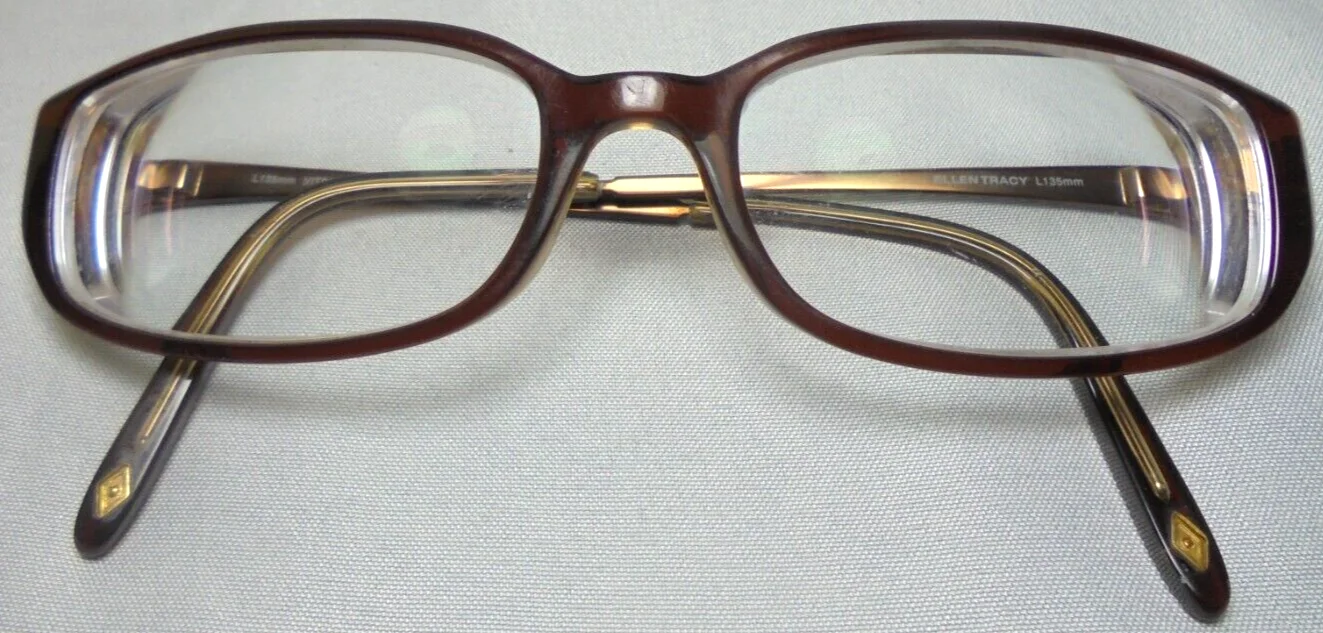 Ellen Tracy L135mm Vitreous Brown Laminate Petite Fit Prescription Eyeglasses 4