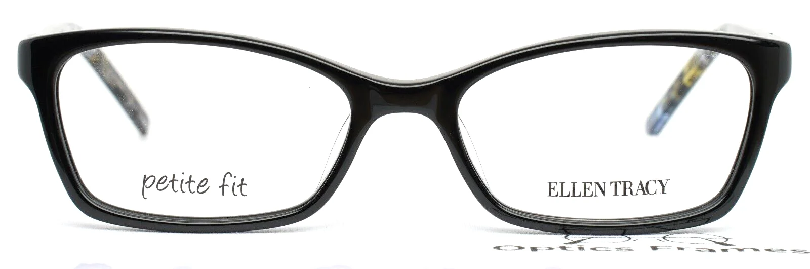 ELLEN TRACY Manchester Black Womens Rectangle Petite Eyeglasses 49-16-125 B:29 2