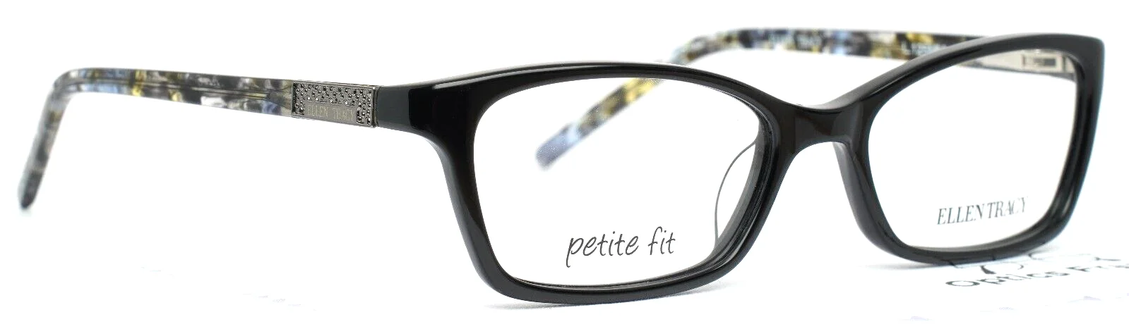 ELLEN TRACY Manchester Black Womens Rectangle Petite Eyeglasses 49-16-125 B:29 3