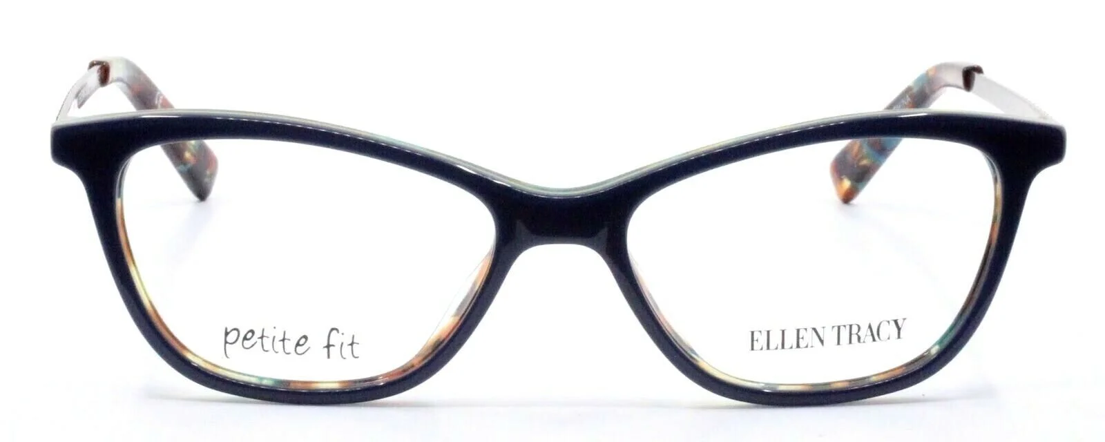 Ellen Tracy Petite Teresina Blue Laminate Cat Eye Full Rim Eyeglasses 48-15-130 2