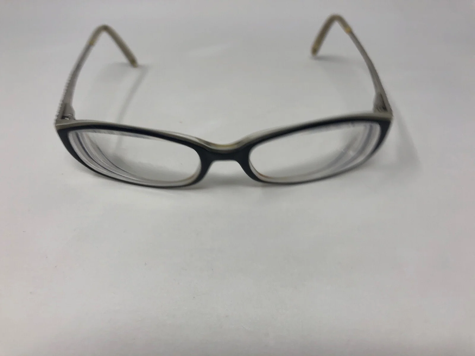 ELLEN TRACY “VITREOUS” Eyeglasses Frame Petite 50-17-130 Black/White Clear U815 2