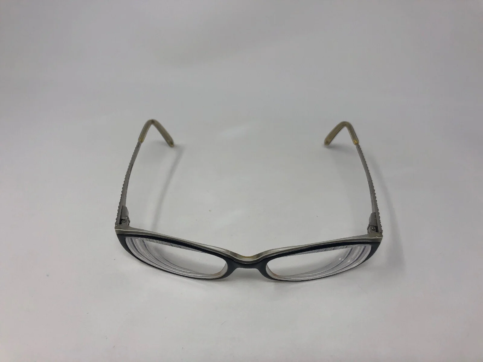 ELLEN TRACY “VITREOUS” Eyeglasses Frame Petite 50-17-130 Black/White Clear U815 3