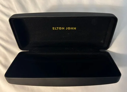 Elton John Black With Gold Star Eyeglass Hard Case With Lens Cleaning Cloth 1