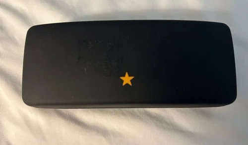 Elton John Black With Gold Star Eyeglass Hard Case With Lens Cleaning Cloth 2
