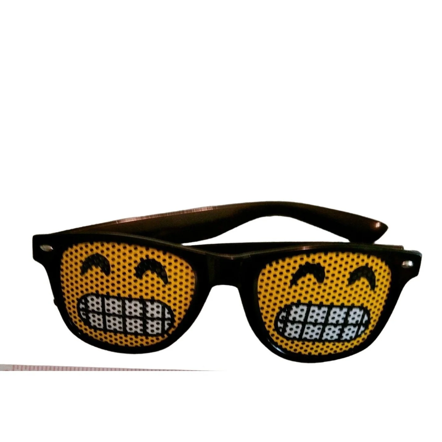 Emoji Glasses Black Frame Grimace Grin Face Eyeglasses Halloween Costume