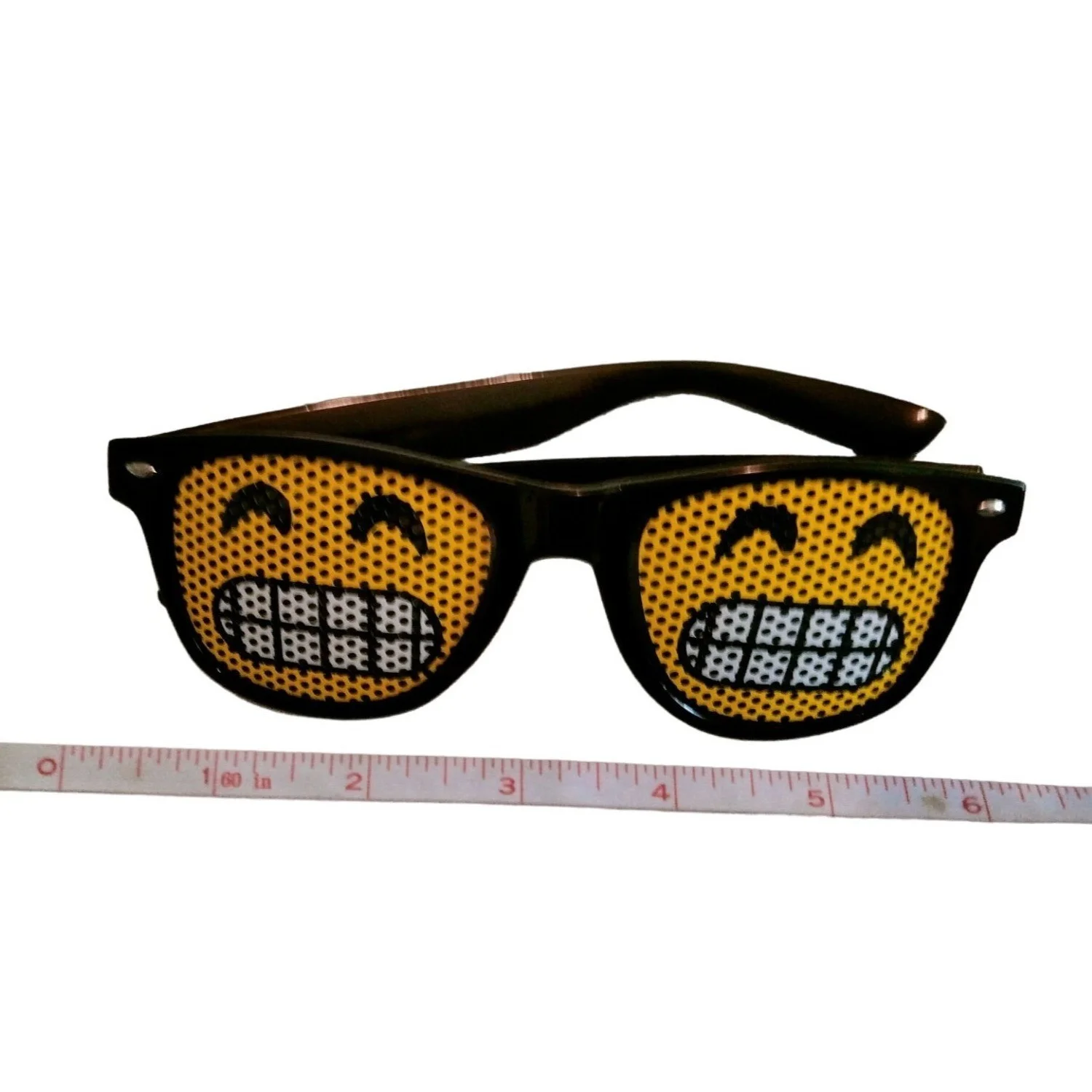 Emoji Glasses Black Frame Grimace Grin Face Eyeglasses Halloween Costume 2