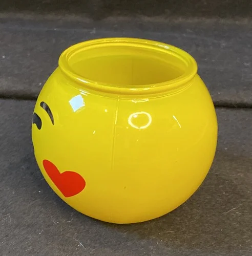 Emoji Smiling Face with Winking Eye Glass Ball Candle Holder 2